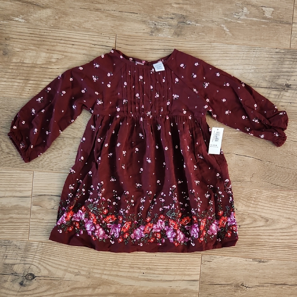 Floral Burgundy Kids Dress
